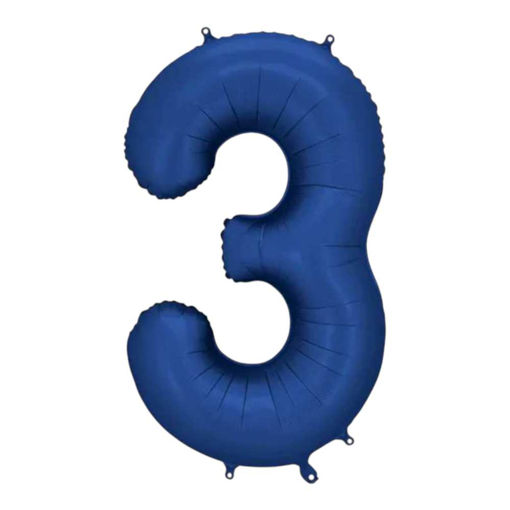 Picture of FOIL BALLOON NUMBER 3 NAVY BLUE 34 INCH